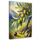 Canvas schilderij, Olijven op een boom geschilderd 