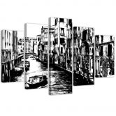 Leinwandbild 5 teilig, Venedig Italien Schwarz & Weiß 