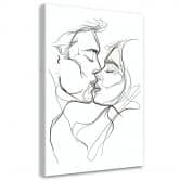 Canvasbillede, kys sort og hvid 