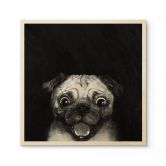 Holzbild Graves - Snuggle Pug - Quadratisch 
