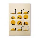 Wood Print Kubistika - Yoga The Sun Salutation 