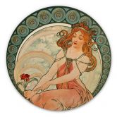 Tableau sur bois Mucha - La peinture - Rond 