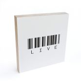 Houten Decoratieblok Streepjescode Live 