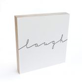 Wood Print to put up - Laugh - 15x15 cm 