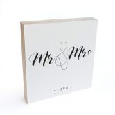 Houten Decoratieblok Mr and Mrs 
