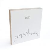 Billede af træ til at sætte op - Skyline Paris Outline - 15x15 cm 