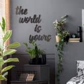Lettres décoratives en verre acrylique The world is yours 