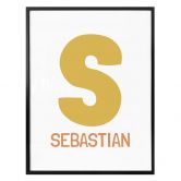 Poster Initialen Kids + Gepersonaliseerde Tekst 