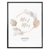 Personalisiertes Poster Mr & Mrs - Gold 