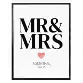 Personalisiertes Poster Mr & Mrs - Klassisch 