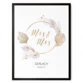 Personalisiertes Poster Mrs & Mrs - Gold 