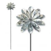 Gartenstecker Blume Edel Dahlie Silber - 110 cm 