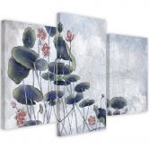 Leinwandbild 3 teilig, Rote Wasserlilie 