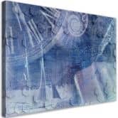 Leinwandbild, Abstrakt  Blau 3D 