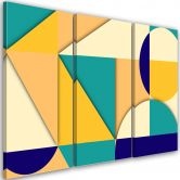 Leinwandbild 3 teilig, Geometrische Abstraktionsformen 