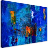 Leinwandbild, Blau Abstrakt wie gemalt 