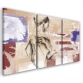 Leinwandbild 3-teilig, Weibliche Abstraktion Beige 