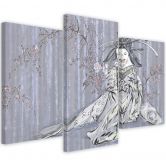 Leinwandbild 3 teilig, Traditioneller japanischer Geisha 