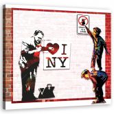 Canvas schilderij, Banksy en Love New York 