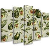 Leinwandbild 5 teilig, Avocado -Hälften 