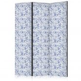 Paravent, Raumteiler freistehend, Trennwand - Vintage Blue Flowers 