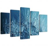 Leinwandbild 5 teilig, Blaue Gebläse 