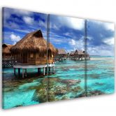 Leinwandbild 3-teilig, Tropischer Meer Strand 