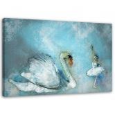 Leinwandbild, Schwan und Ballerina 