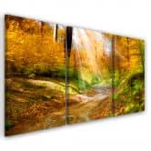 Leinwandbild 3-teilig, Wald Herbst Natur 