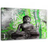 Canvasbillede, Buddha og blade 