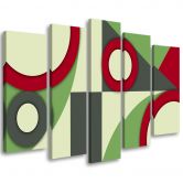 Canvas print 5 stuks, Geometrische abstractie vormen 