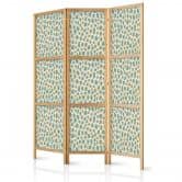 Japanischer Paravent, Raumteiler freistehend, Trennwand - Giraffe Pattern in Turquoise Spots 