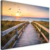 Leinwandbild, Sunset Sea Beach 