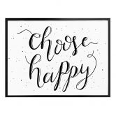 Poster Choose Happy - weiß 