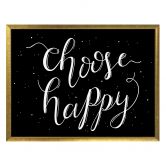 Poster Choose Happy - schwarz negativ 