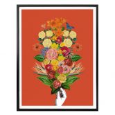 Poster Frida Floral Studio - Botanical Red 