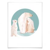 Poster Goed Blauw - Familie Ijsbeer 