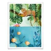 Poster Goed Blauw - Tiger im Dschungel 