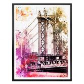 Poster Hugonnard - Watercolour: New York Bridge 