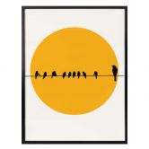Poster Kubistika - Familie Vogel 