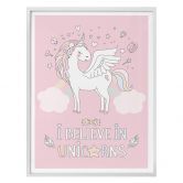 Poster Kvilis - Believe in Unicorns - rosa 