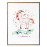 Poster Kvilis - Don't believe in humans - Einhorn inmitten der Sterne 