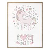 Poster Kvilis - Love you - Einhorn im Liebesglück 