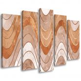 Leinwandbild 5 teilig, Horizontale wellige Linien 