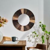Wandspiegel rund Holz - Melbourne - Ø 60 cm 