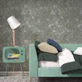 PVC-freie grafische Vliestapete mit Marmoroptik und Metallic-Effekt in grau 