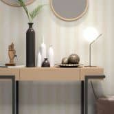 PVC-freie Vliestapete mit Streifen und Metallic-Effekt in gold 