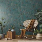 Leaf wallpaper, patterned wallpaper Fashion for Walls 4 by Guido Maria Kretschmer green 