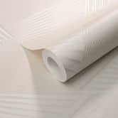 Non-woven tapet med grafiske mønstre og metallisk effekt i creme 