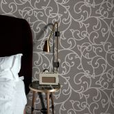 Ornamenttapete Opus braun 